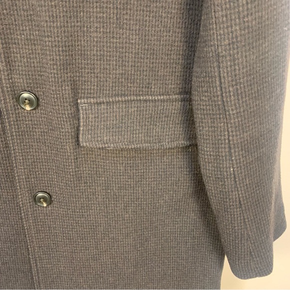 Bonobos Manifattura Emmetex Fine Italian Fabric Wool Check Pea Coat Brown - Picture 3 of 15